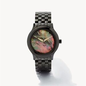 Alex Black Stainless Steel 35mm Watch in Black Mother-of-Pearl; NWT